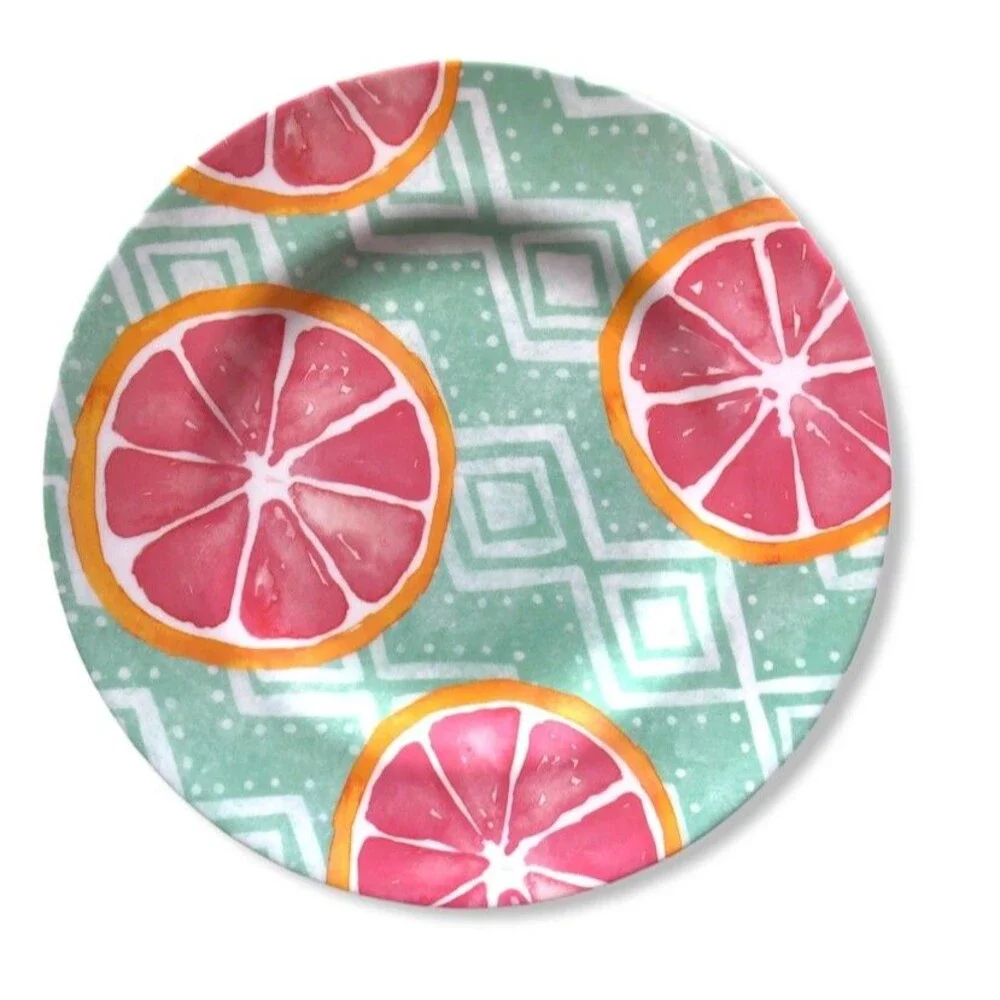 Grapefruit Melamine Plates 8.5